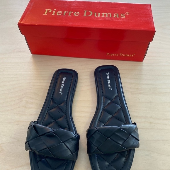 Pierre Dumas Square Heel Basket Weave Sandal size 8 1/2 (EV) - Picture 10 of 14